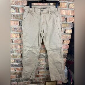 Carhartt Dungaree Fit Tan Work Pants Distressed 32x30